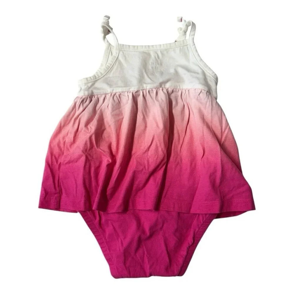 Carters Baby Girl Skirted Rompers Set of 2~Sz 18M~Yellow Floral/Pink Fade L15 02